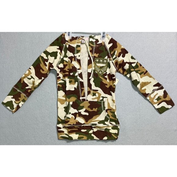 I.Q. Other - I.Q Hoodie Shirt Boys Medium Camoflauge Long Sleeve Shirt Kids Hood Cotton